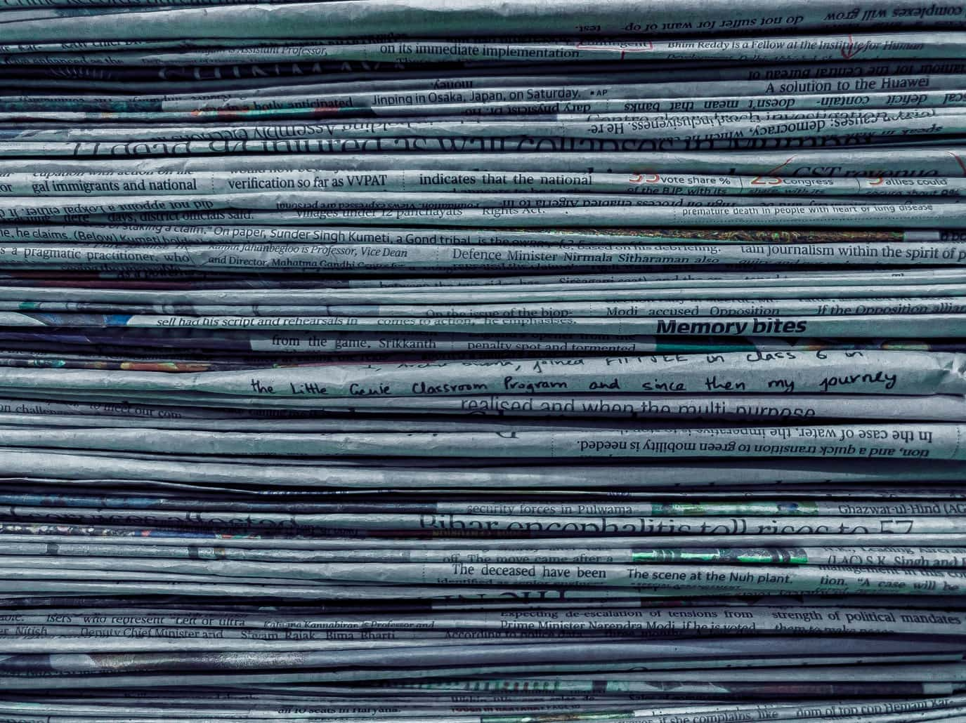 Stack of newspapers