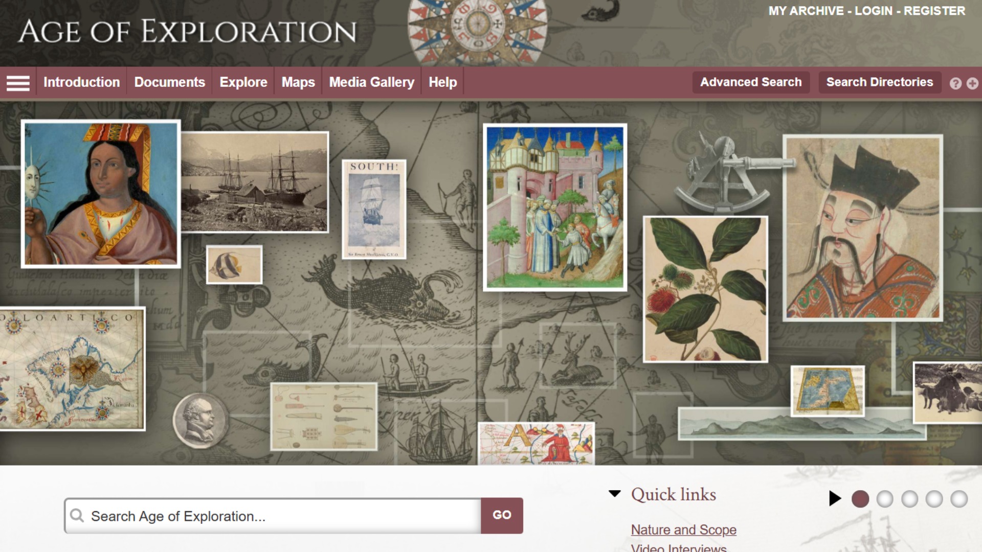 Home page for the Age of Exploration database