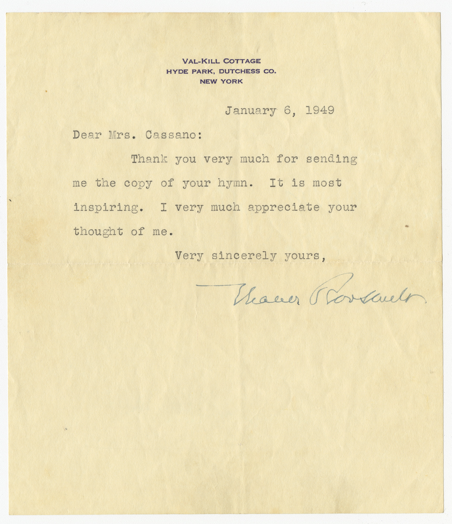 EleanorRooseveltLetter