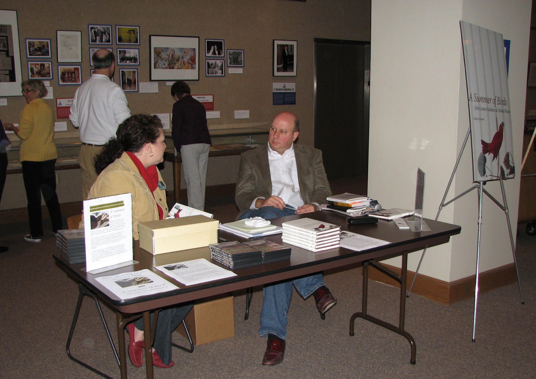 Danny Heitman, author of A Summer of Birds: John James Audubon at Oakley House (LSU Press, 2008), visits with staff member Anne Smith, between book signings.