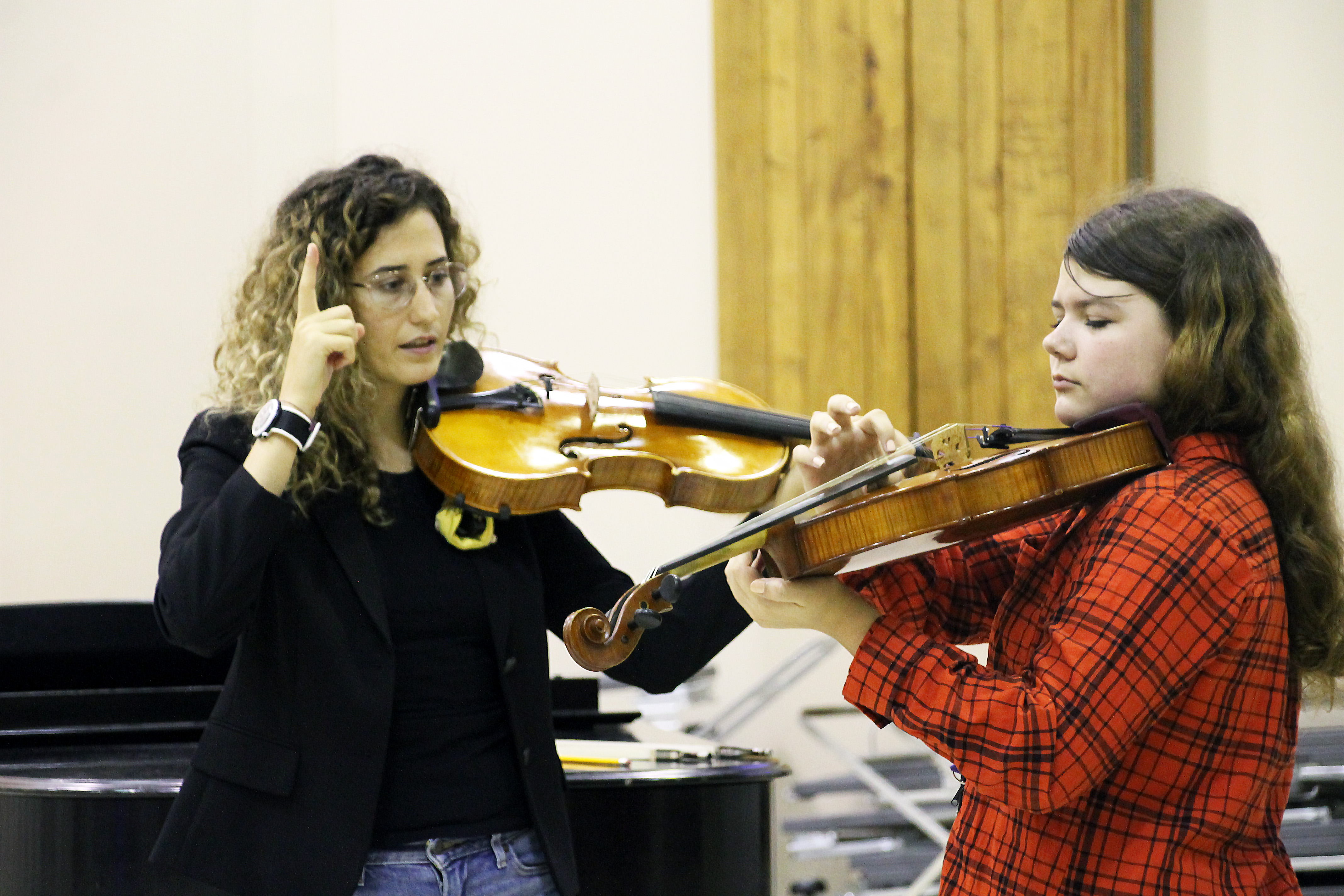 Students playing music