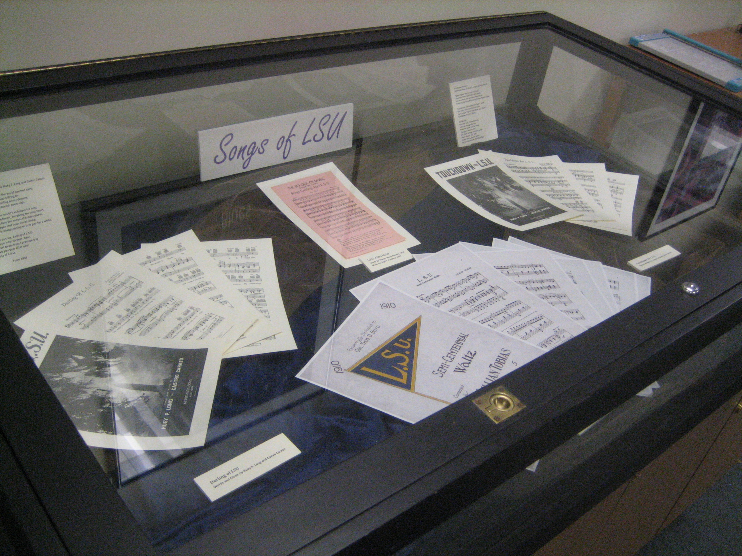 "Songs of LSU" on display in Carter Music Resources