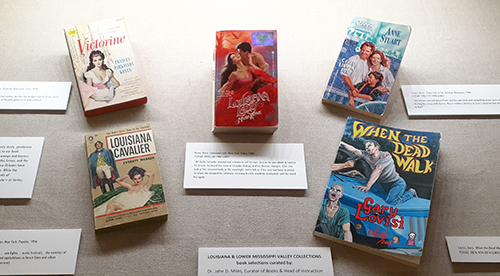 Book covers on display