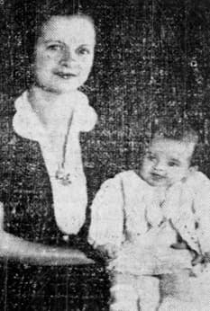 Laura Mae Romero with daughter, Peggy, Abbeville Meriodional, May 5, 1945